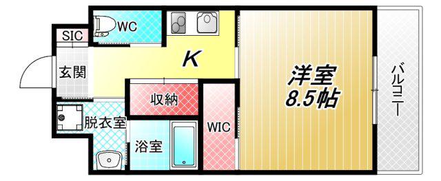 PHOENIX CLOVE TOMOI(1K/5階)の間取り写真