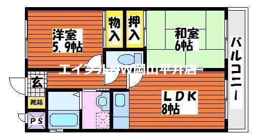 VILLAFRESCA(2LDK/4階)の間取り写真