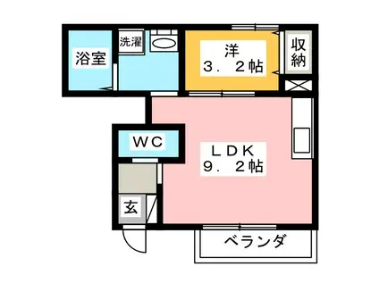 コンフォートMILTY(1LDK/1階)の間取り写真