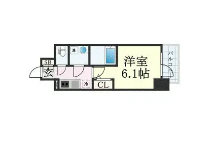 エスリード大阪プライムゲート(1K/5階)の間取り写真