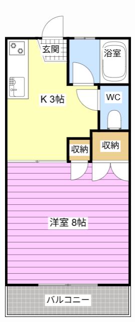MAKANA(1K/2階)の間取り写真
