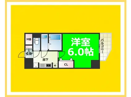 W-STYLE難波(1K/3階)の間取り写真