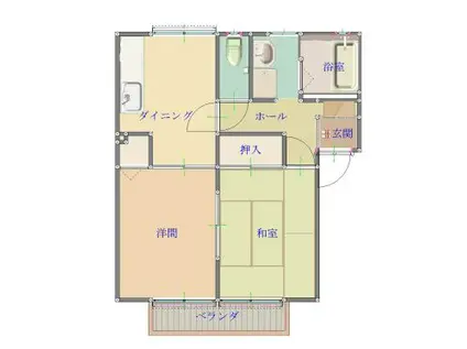 エムケー21(2DK/1階)の間取り写真