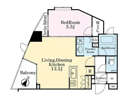 クレアトール西日暮里(1LDK/6階)の間取り写真