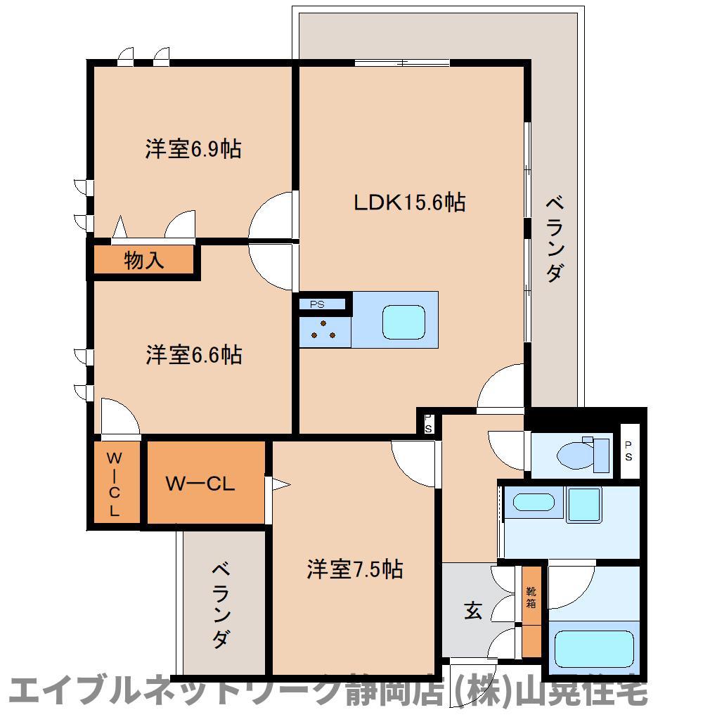 LA GLOIRE安東(3LDK/2階)の間取り写真