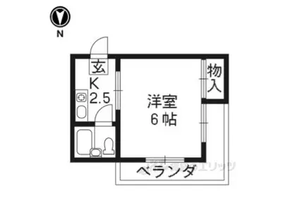 グリーンピア大枝(1K/2階)の間取り写真