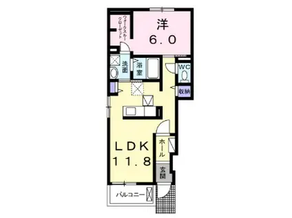 ルミナスハイムIII(1LDK/1階)の間取り写真