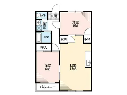 コーポラスヤマト(2LDK/2階)の間取り写真