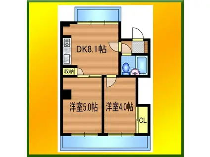 エムアッシュIII(2DK/3階)の間取り写真