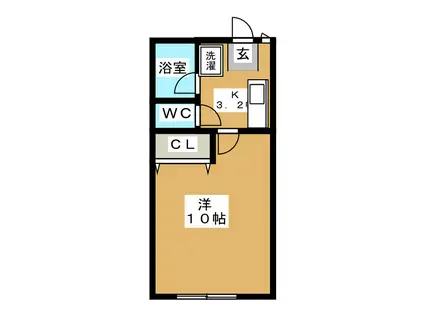 FEEL MATSUMORI(1K/2階)の間取り写真