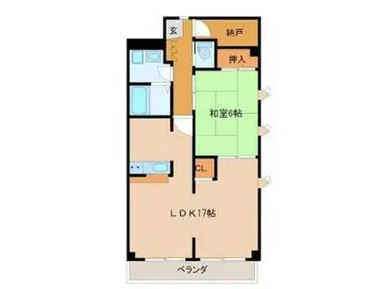 優泰佳ガーデンコート(1SLDK/3階)の間取り写真