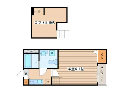 BENE POLARIS(1K/1階)の間取り写真