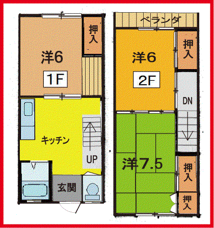 森アパート(3K/1階)の間取り写真