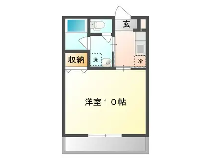 メープル札元(1K/1階)の間取り写真