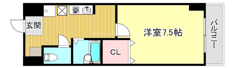 エスポワール(1K/2階)の間取り写真