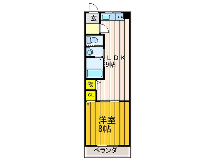 レオハイム長尾Ⅲ(1LDK/6階)の間取り写真