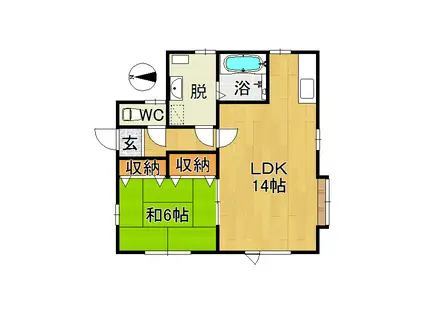 ミルキーハウス(1LDK/2階)の間取り写真