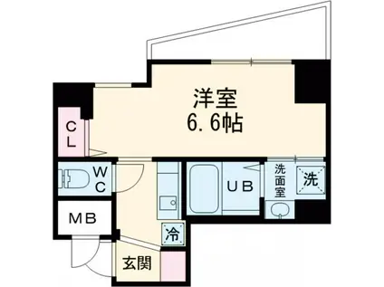グルーブ神戸元町アリア(1K/6階)の間取り写真