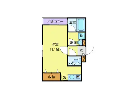 ケンズグランノーリ・エム(ワンルーム/1階)の間取り写真