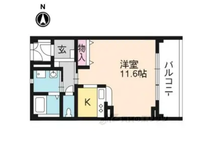 ミュー花水木 弐番館(1K/3階)の間取り写真