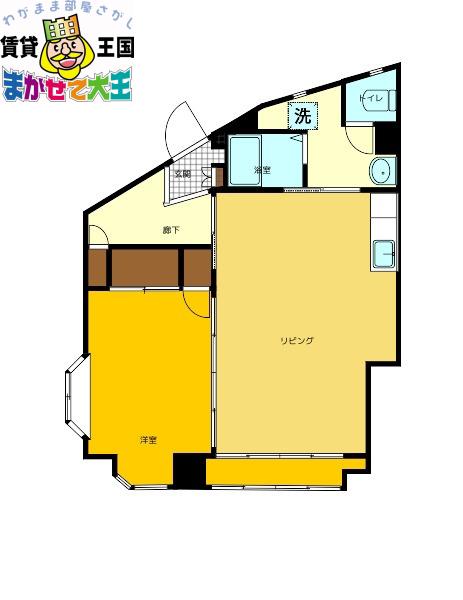 花宮ビル(1LDK/2階)の間取り写真