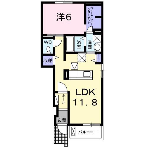 カンタービレ(1LDK/1階)の間取り写真
