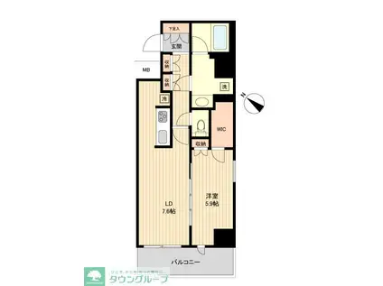 HF両国レジデンス(1LDK/7階)の間取り写真