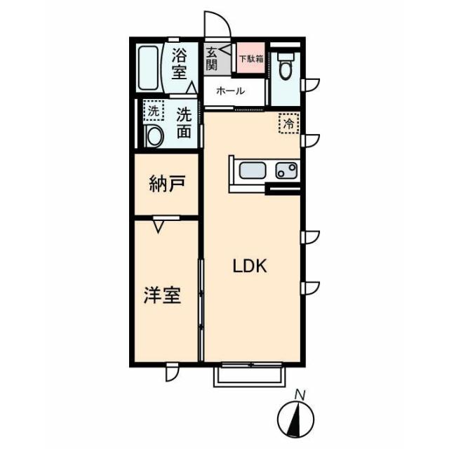 URBAN COURT(1LDK/2階)の間取り写真