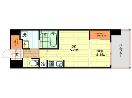 セレ二テ福島プリエ(1DK/12階)の間取り写真