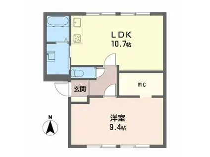 ヴィラサザンクロス(1LDK/1階)の間取り写真