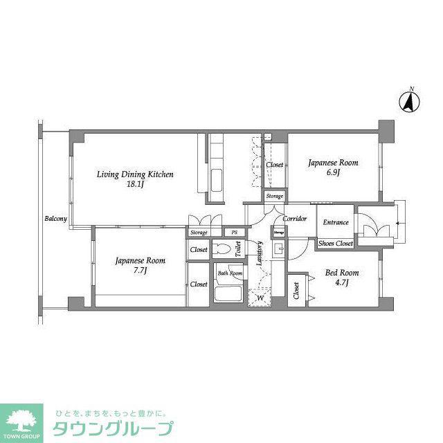 テレパレス西千葉(3LDK/6階)の間取り写真