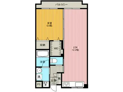 ジュナラル(1LDK/2階)の間取り写真