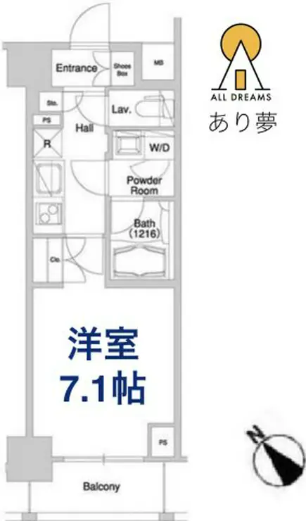 グラマシー横濱関内 5階階 間取り