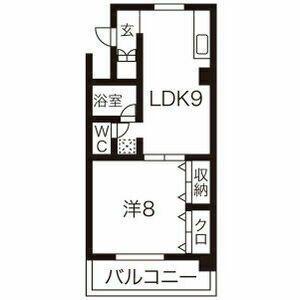 アベニュー22(1LDK/8階)の間取り写真