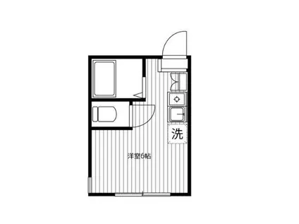 G・Aヒルズ山手IIA棟(ワンルーム/1階)の間取り写真