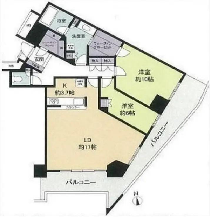 キャピタルマークタワー 35階階 間取り