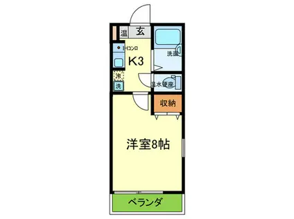 メゾンウッディII(1K/2階)の間取り写真
