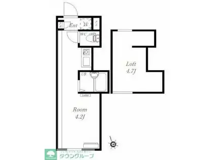 プライムテラス生田(ワンルーム/1階)の間取り写真