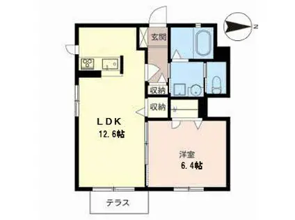 京洛舎二人司II(1LDK/1階)の間取り写真