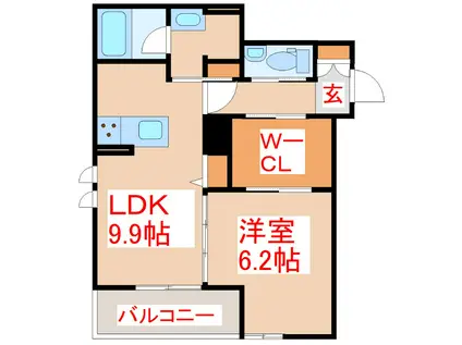 シャーメゾンエレガント(1LDK/3階)の間取り写真