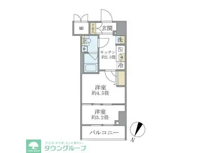 エレミ本蓮沼(2K/1階)の間取り写真