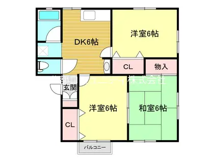 ハイムクローバーII(3DK/1階)の間取り写真