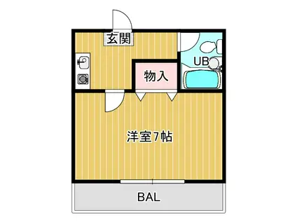 クレスト松本(1K/2階)の間取り写真