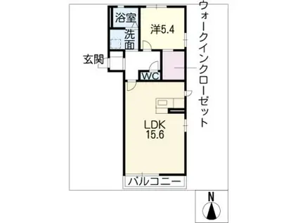 ファインコート(1LDK/1階)の間取り写真