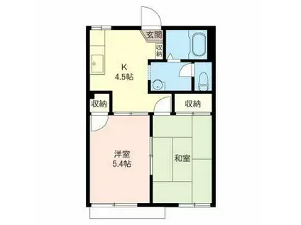 アムールコーポ(2K/1階)の間取り写真