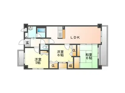 グランエール(3LDK/5階)の間取り写真