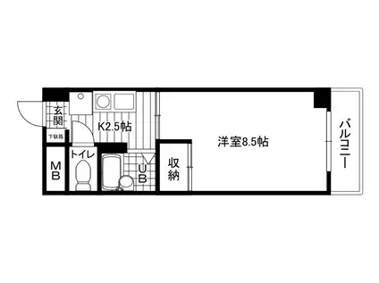 カーサ大正町2ND(1K/4階)の間取り写真