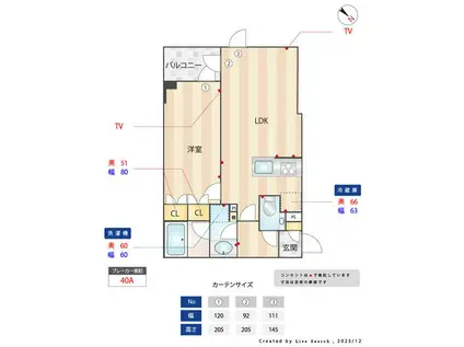 ACP RESIDENCE 新江古田(1LDK/3階)の間取り写真