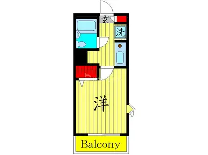 ジョイフル千早(1K/3階)の間取り写真