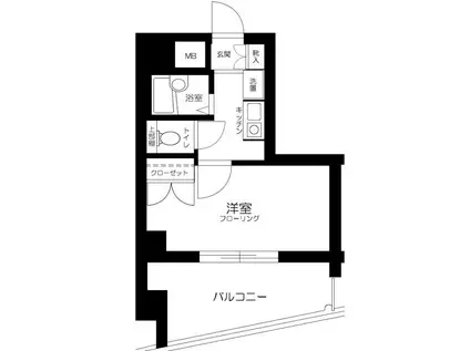 ロイヤルパレス高円寺(1K/2階)の間取り写真